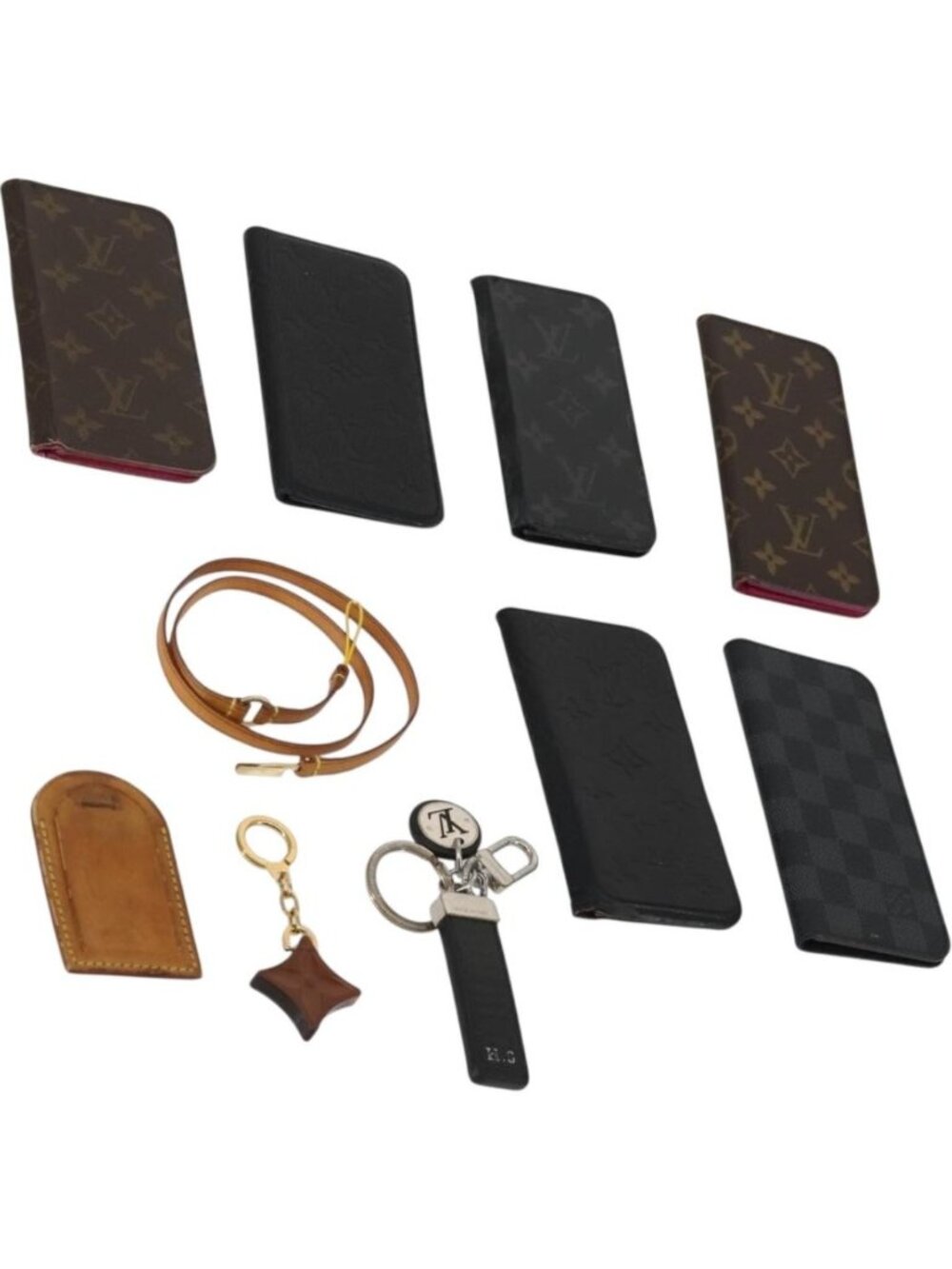 LOUIS VUITTON Monogram iPhone Case Leather 10 Set Beige
